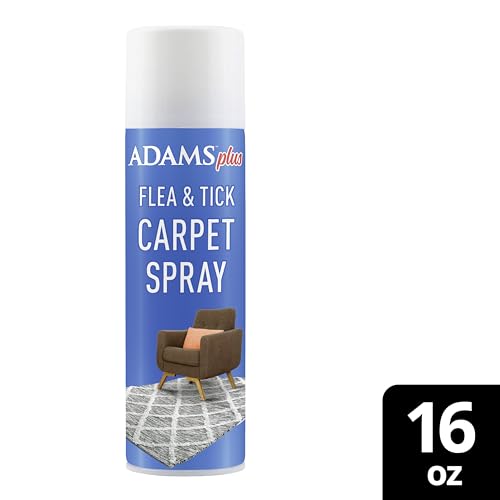 ADAMS Plus Flea & Tick Carpet Spray clear label directions shown for safe DIY use.