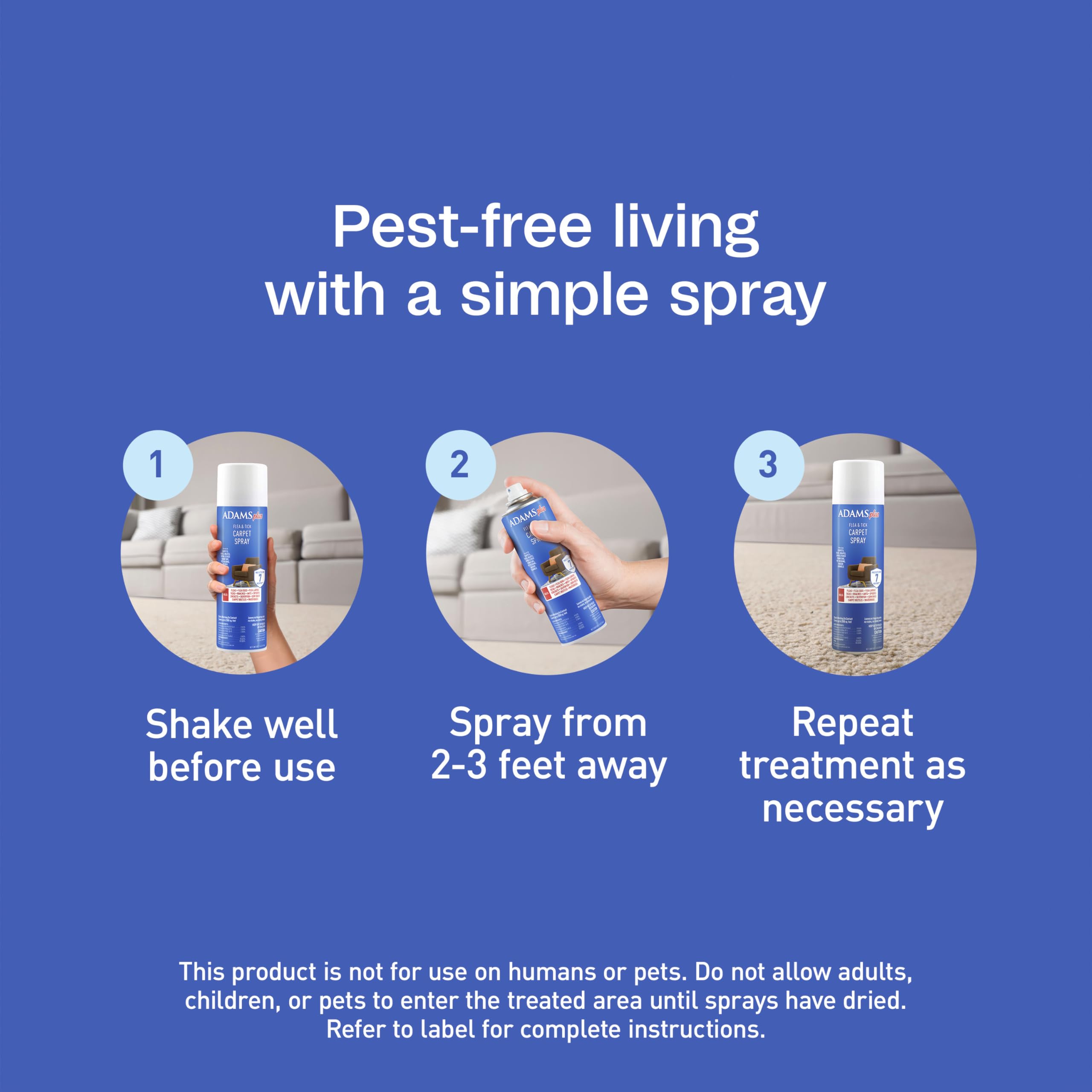 ADAMS Plus Flea & Tick Carpet Spray ideal for high-traffic areas and pet zones.