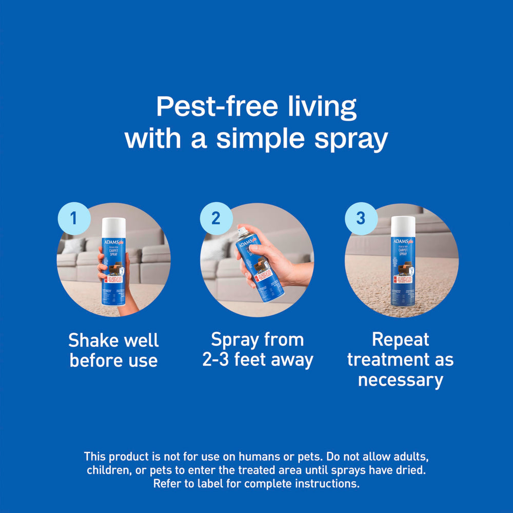 ADAMS Plus Flea & Tick Carpet Spray ideal for high-traffic areas and pet zones.