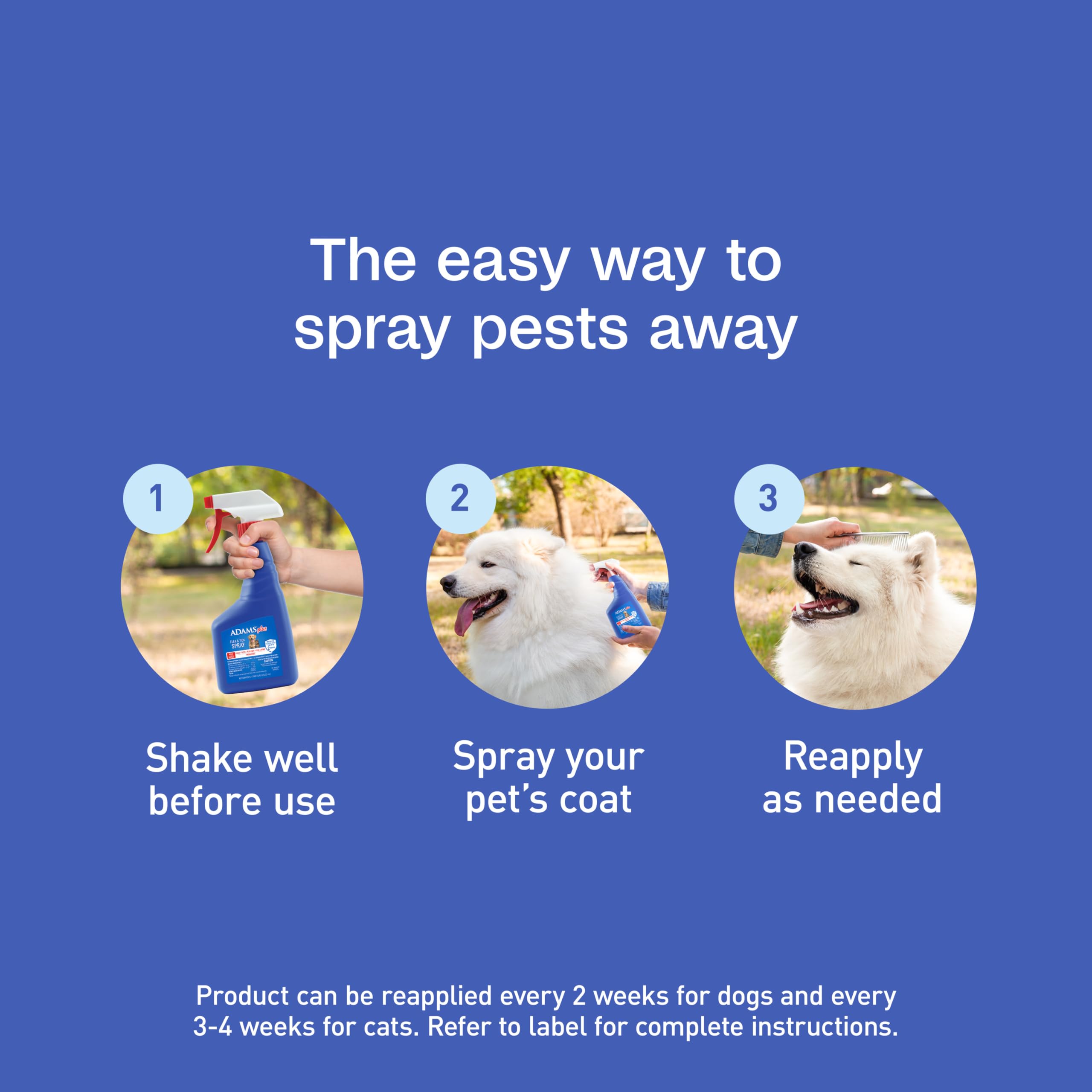 ADAMS Plus Spray ideal para hogares con varias mascotas.