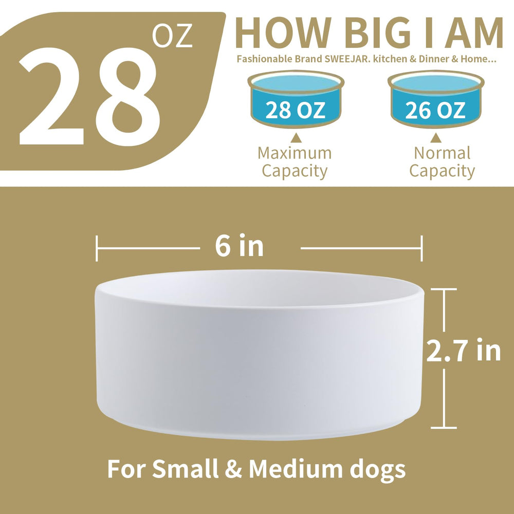 Addggo elevated ceramic dog bowl from side view highlighting easy cleaning glaze