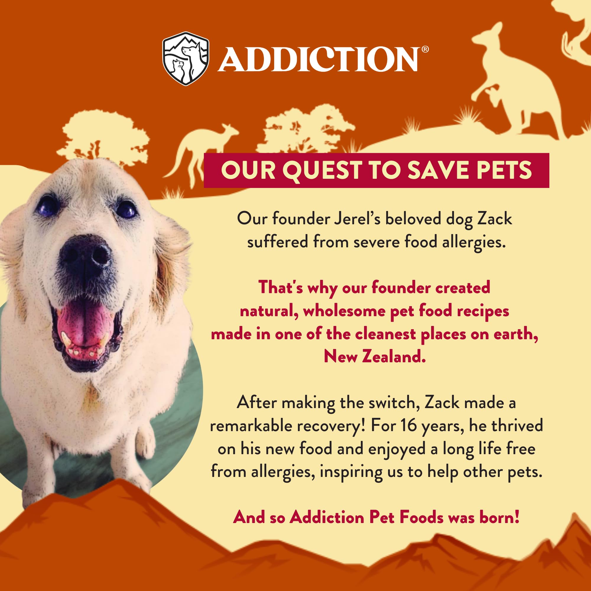 Addiction Outback Kangaroo Feast aroma with herbs suggests primal flavor and feeding delight.