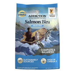 Addiction Salmon Bleu packaging highlights New Zealand salmon for all life stages.