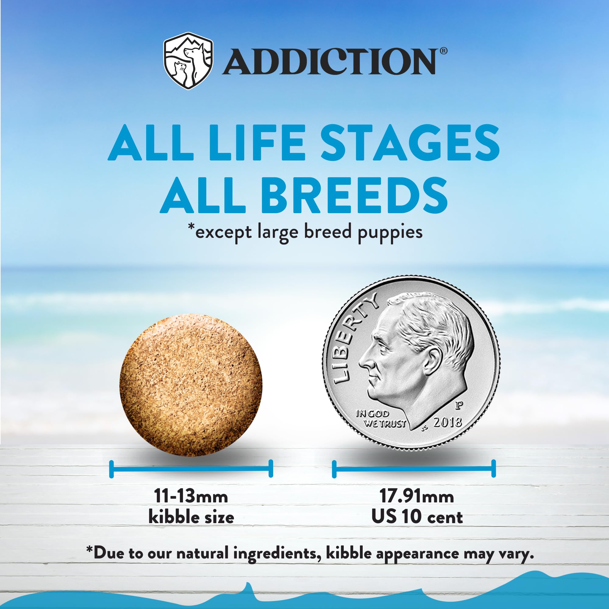 Addiction Salmon Bleu shows premium New Zealand salmon as the main protein source.