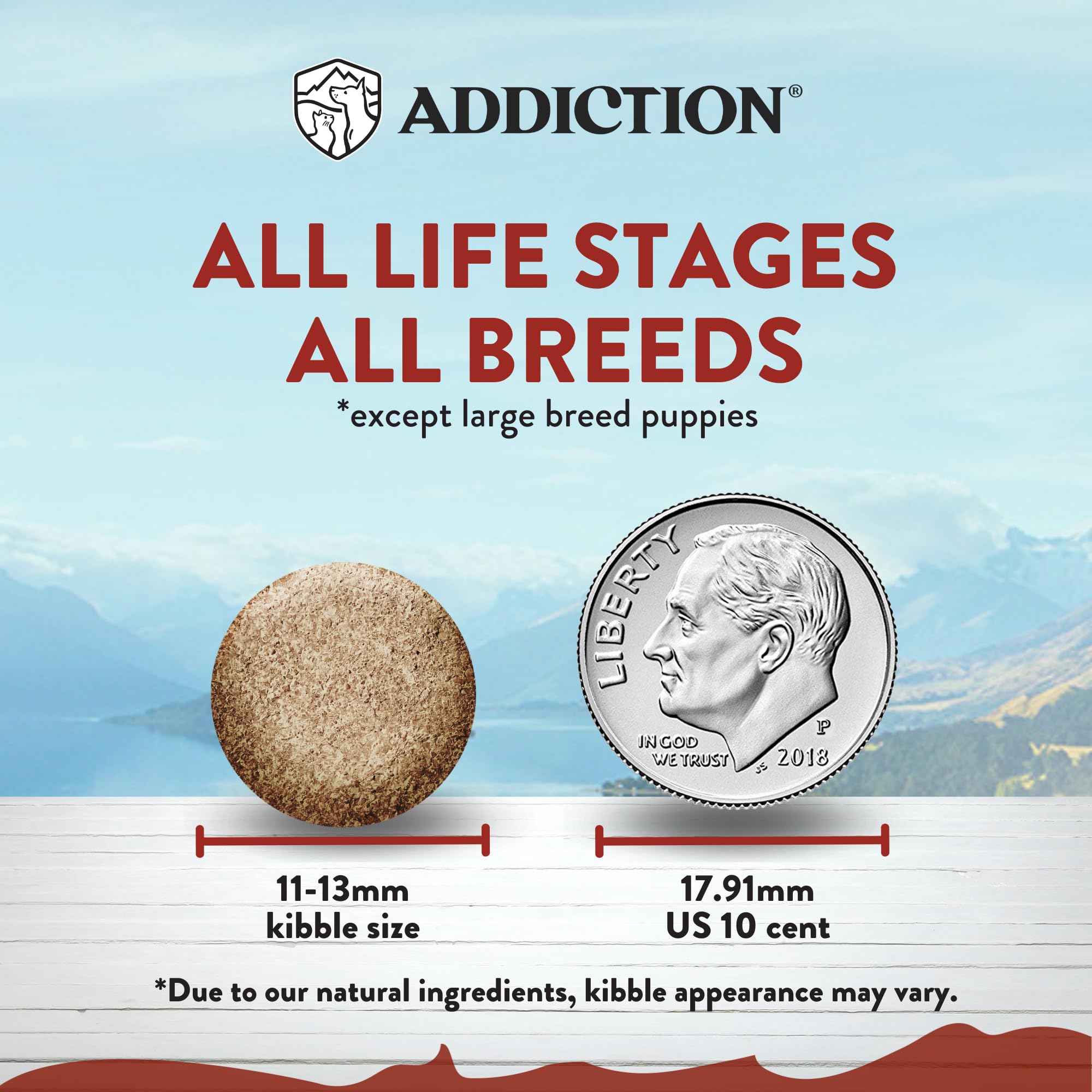 Addiction Viva La Venison ingredients chart emphasizes single-venison protein for sensitive pets.