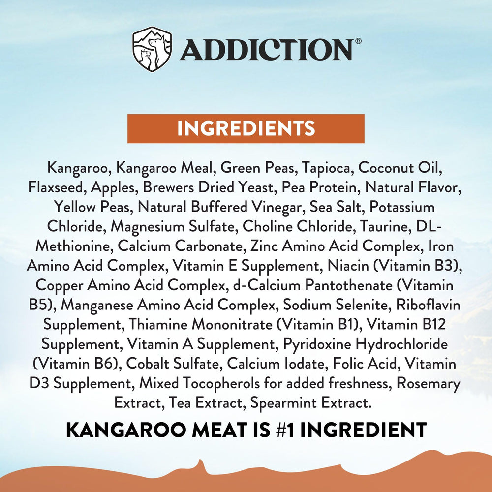 Addiction Wild Kangaroo New Zealand manufacturing label signaling quality.