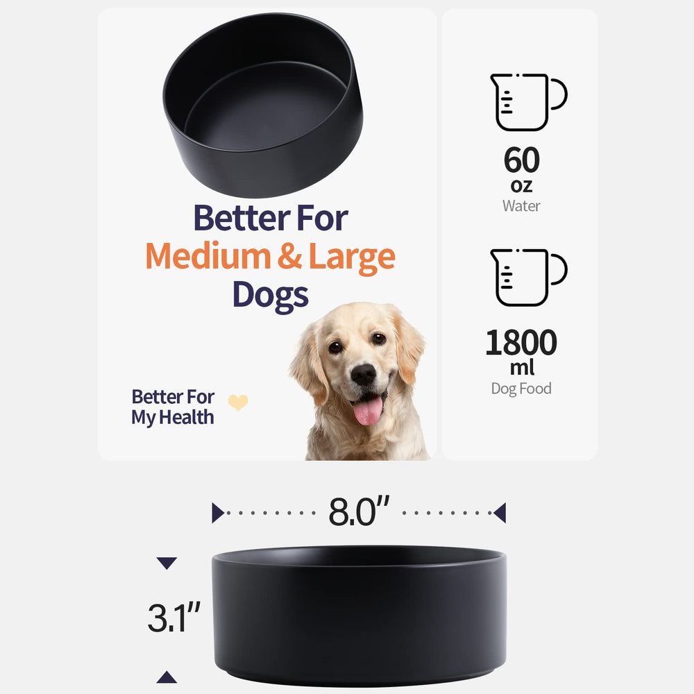 Addogyy Ceramic Extra-Large Dog Bowl offers generous capacity for long meals and fewer refills.