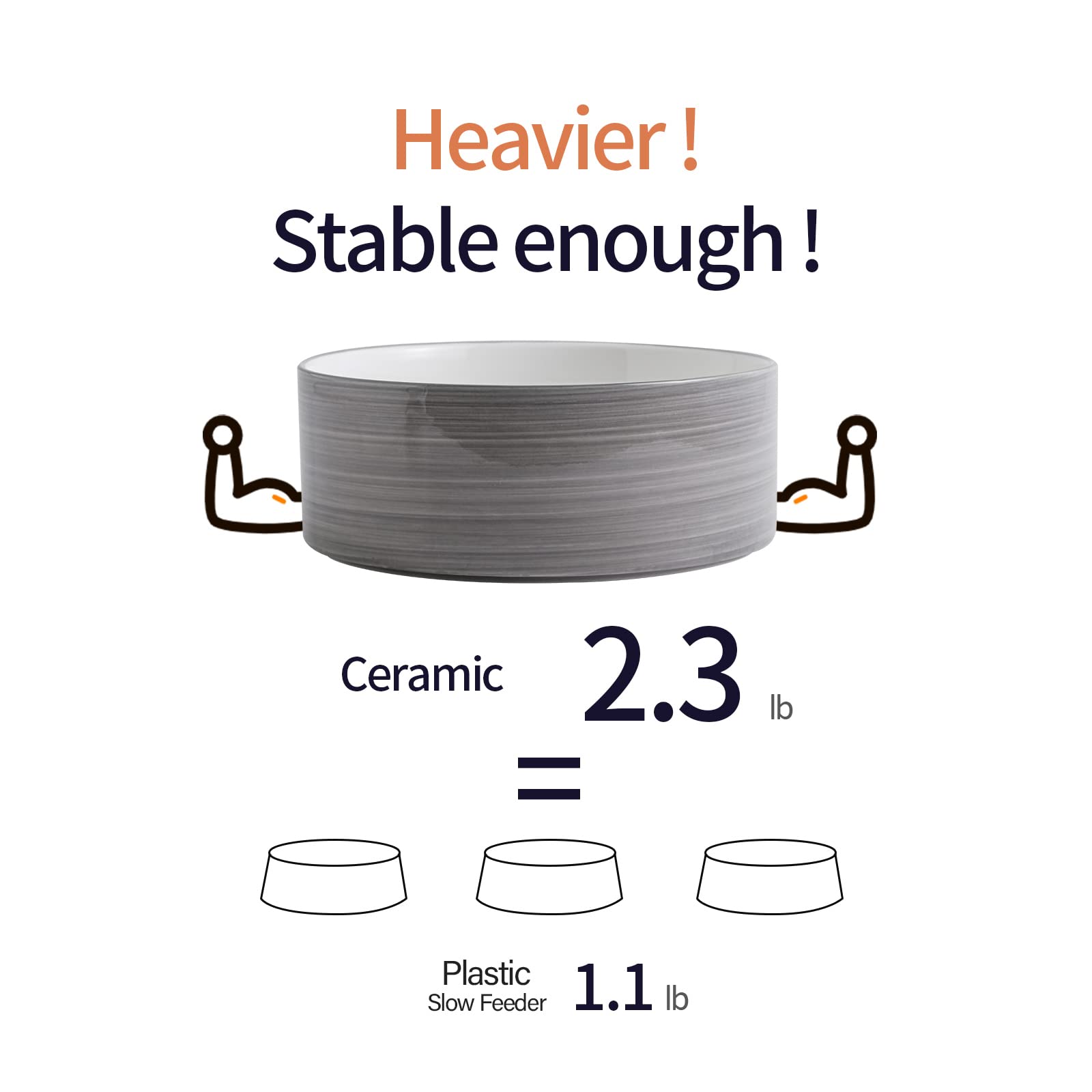 Addoggy porcelain bowl in gray-white finish suits modern homes and daily use