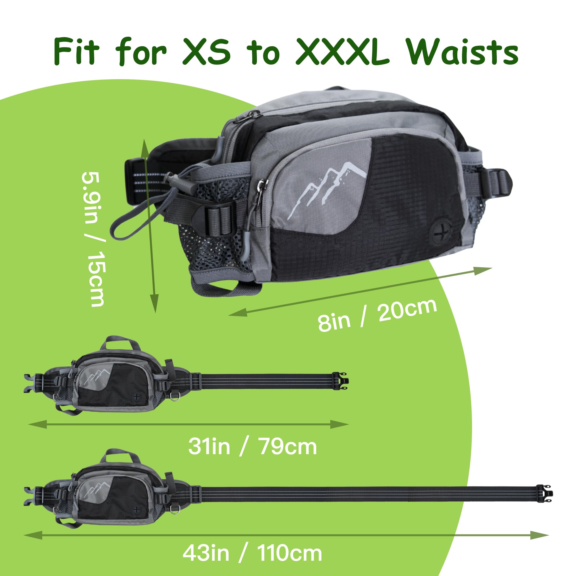 Adeerus adjustable waistband fits 31 to 43 inches for comfortable wear.