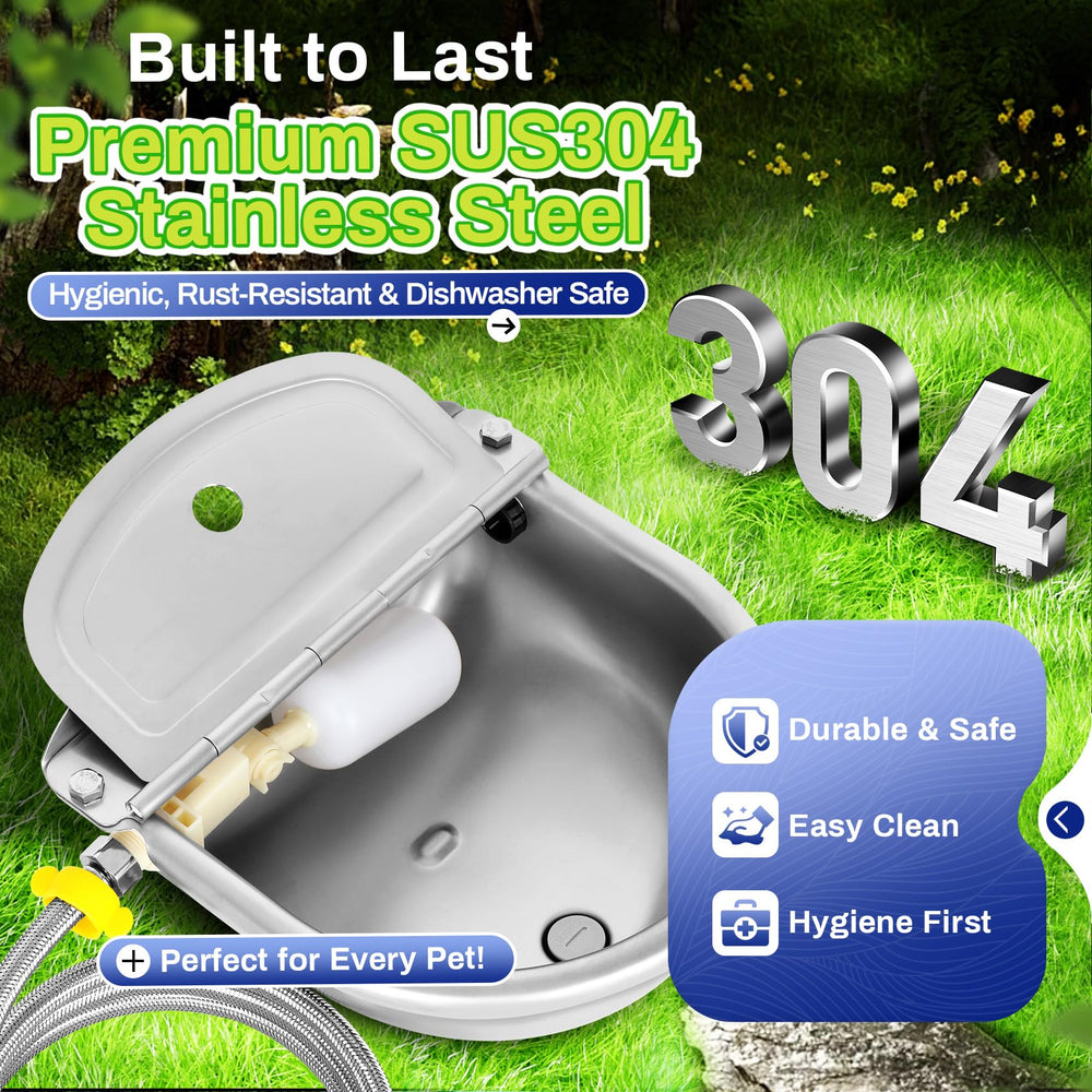 Ademon food-grade 304 stainless steel bowl delivers durable, easy-to-clean design for animals.