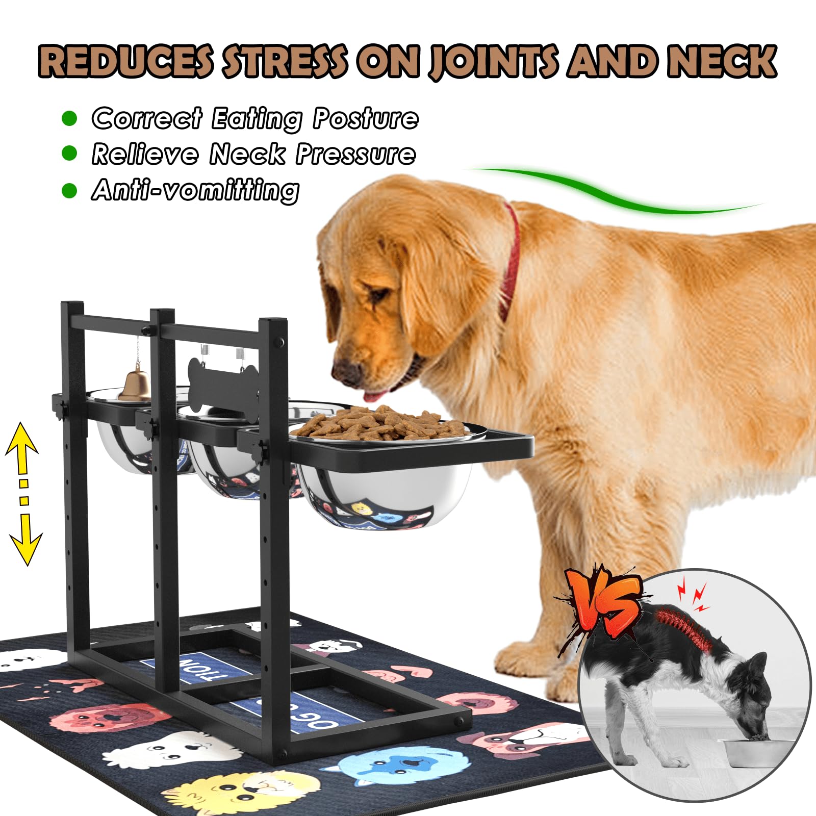 ADENGL multi-dog feeding design keeps three pets fed efficiently.