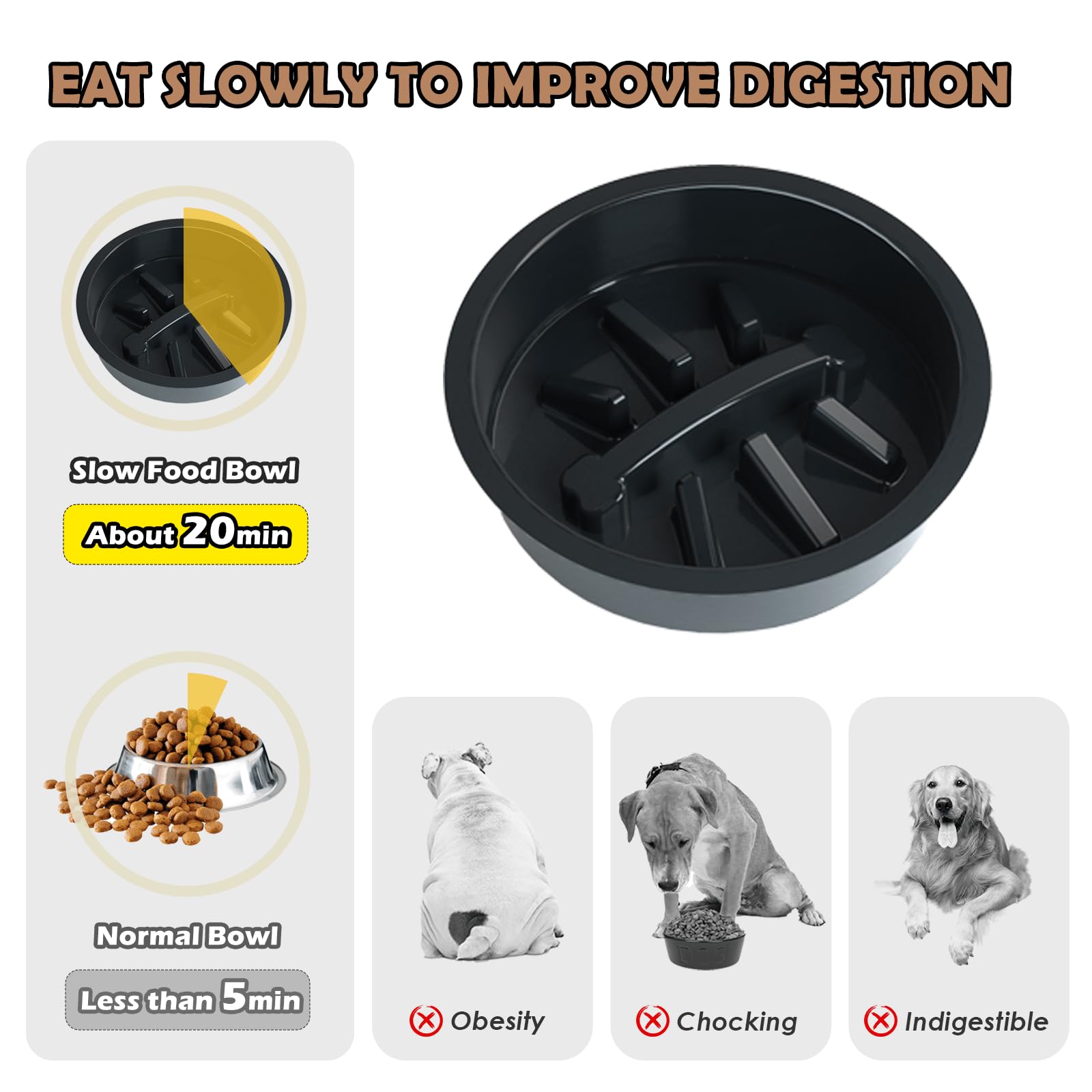 ADENGL rust-resistant steel bowls resist wear during long meals.