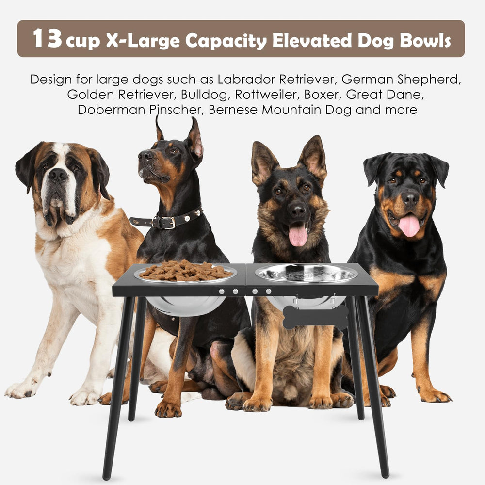 ADENGL 3000ml stainless steel bowls provide ample capacity for large breeds.