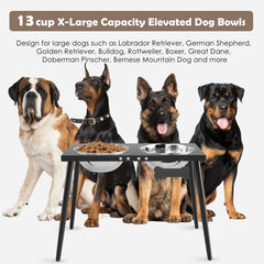 ADENGL 3000ml stainless steel bowls provide ample capacity for large breeds.