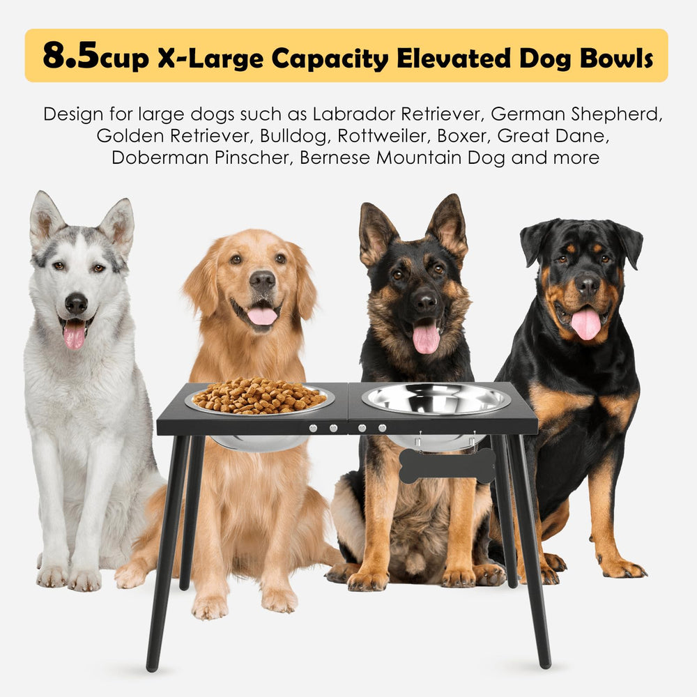 ADENGL dog bowl stand assembly showing quick, tool-free setup for easy installation.