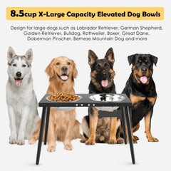 ADENGL dog bowl stand assembly showing quick, tool-free setup for easy installation.