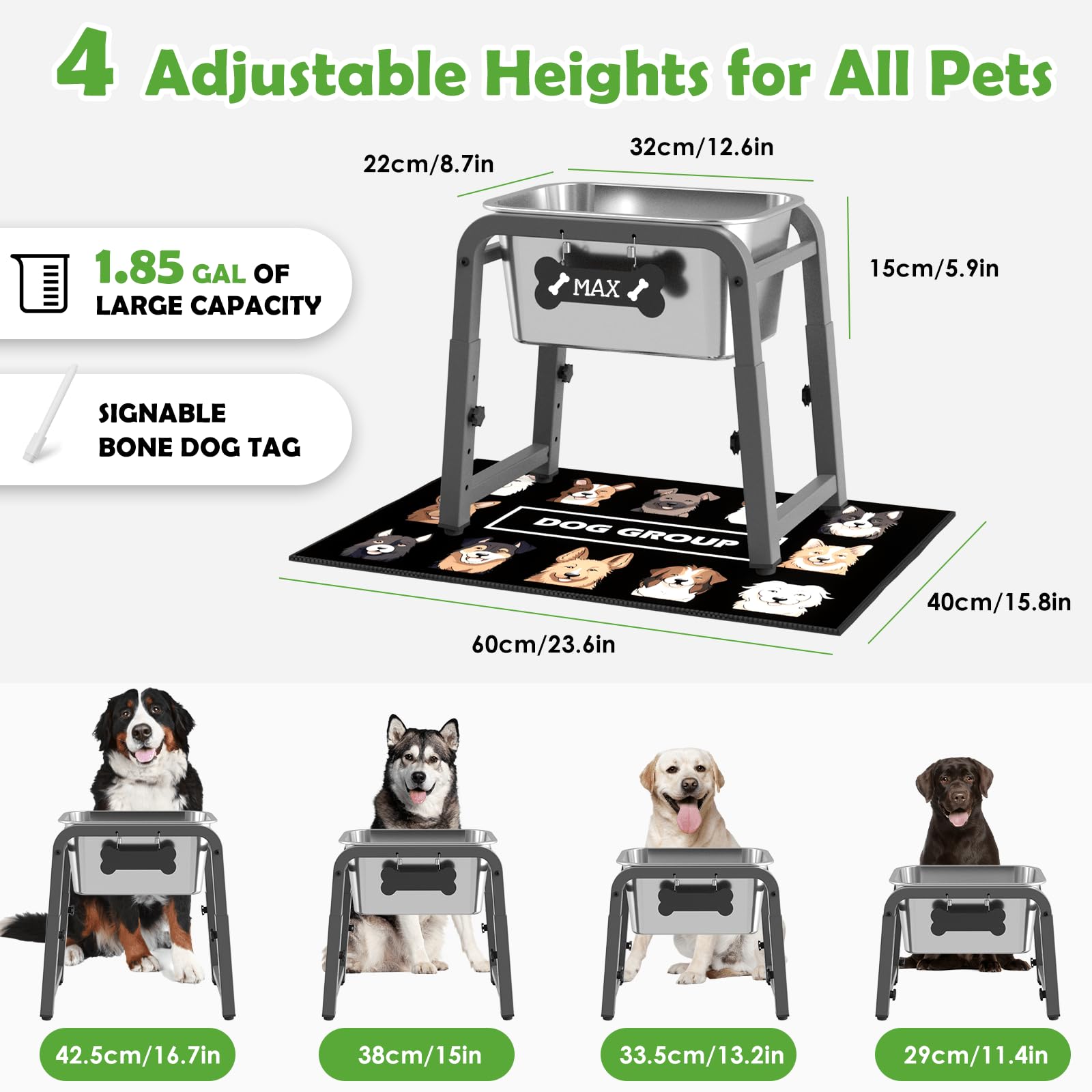 ADENGL 7L capacity supports hydration for multiple dogs.