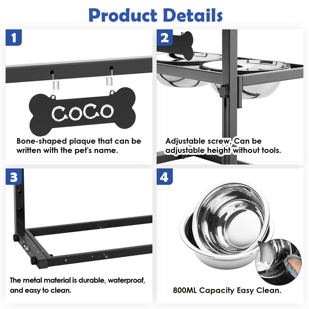 ADENGL durable-metal-dog-feeder features sturdy construction to prevent tipping