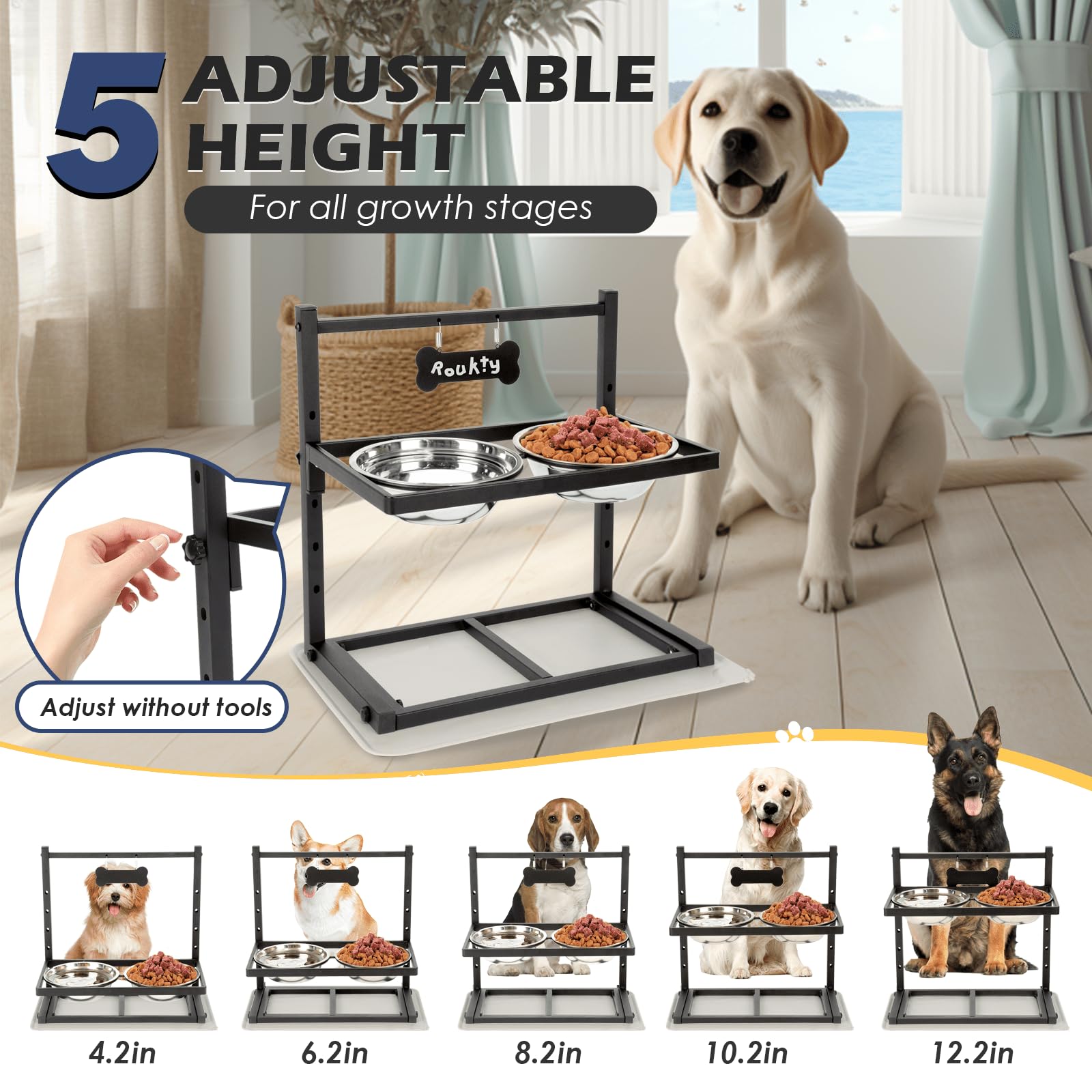ADENGL durable metal frame provides stable dining