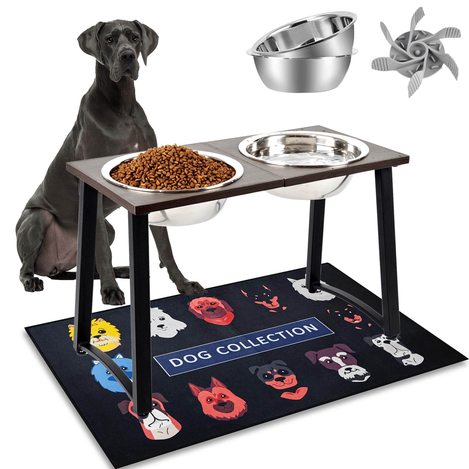 ADENGL elevated dog bowls on a 16-tall stand promote comfortable feeding posture for large dogs