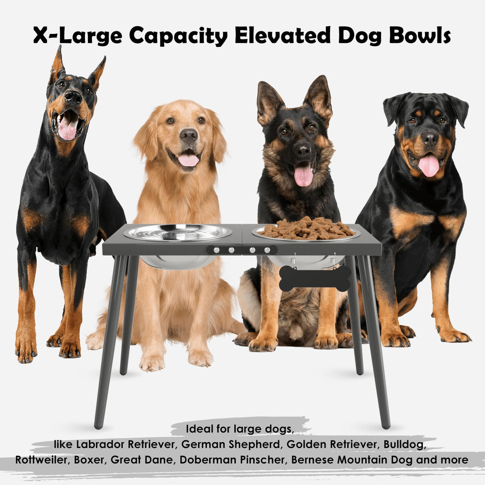 ADENGL elevated dog bowls with 70oz bowls for fewer refills during extended meals