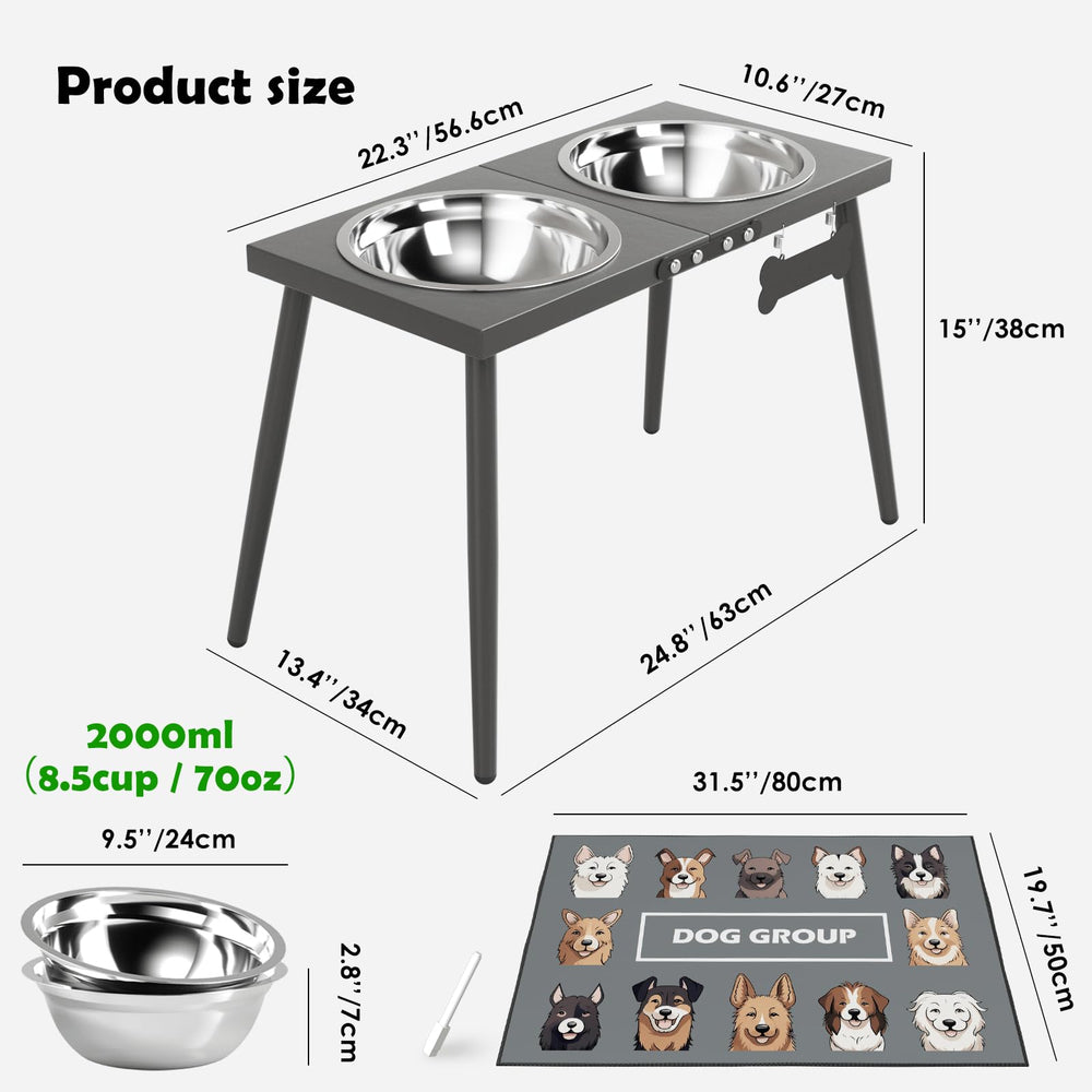 ADENGL stable and durable raised frame prevents tipping during meals