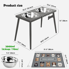 ADENGL stable and durable raised frame prevents tipping during meals