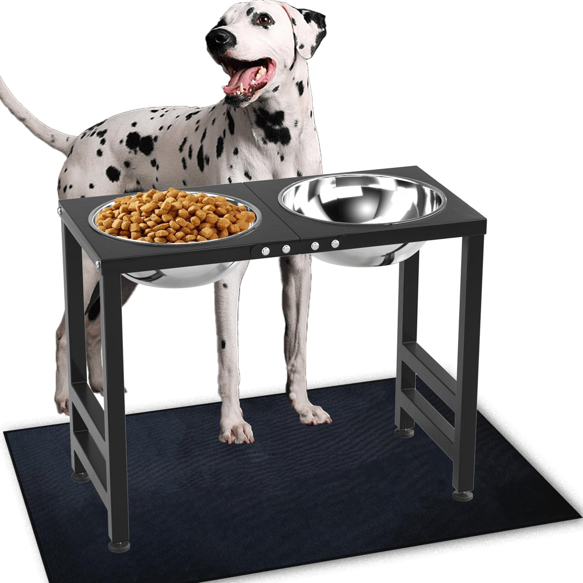 ADENGL elevated dog bowls stand 17 inches high for comfortable feeding.