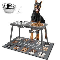 ADENGL elevated dog bowls stand shows 15.5-inch height for ergonomic feeding in large dogs