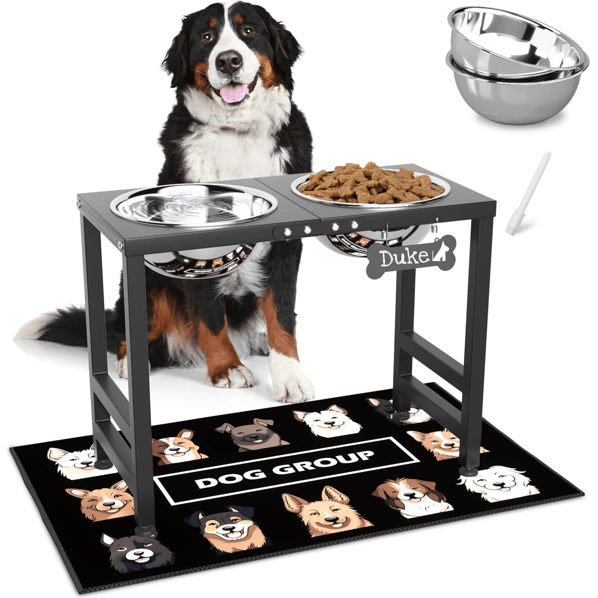 ADENGL elevated dog bowls stand keeps large dogs comfortable at mealtime