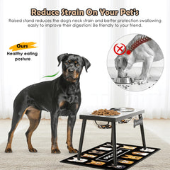 ADENGL elevated feeder demonstrates 10-inch height for medium and large dogs