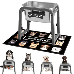 ADENGL elevated dog water bowl stand helps prevent spills during outdoor use.