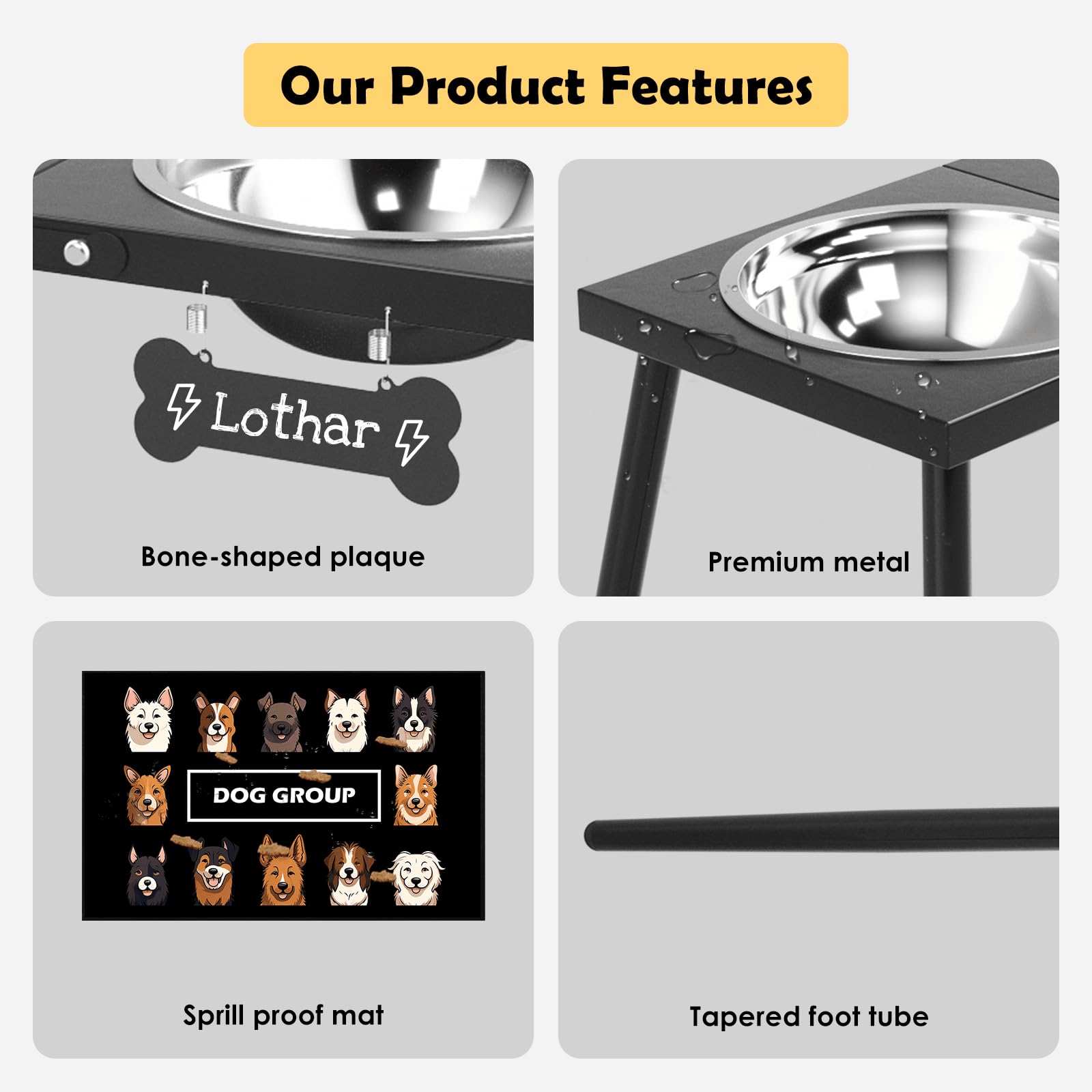 ADENGL extra-large dog bowl stand designed for large and giant breeds at mealtime.
