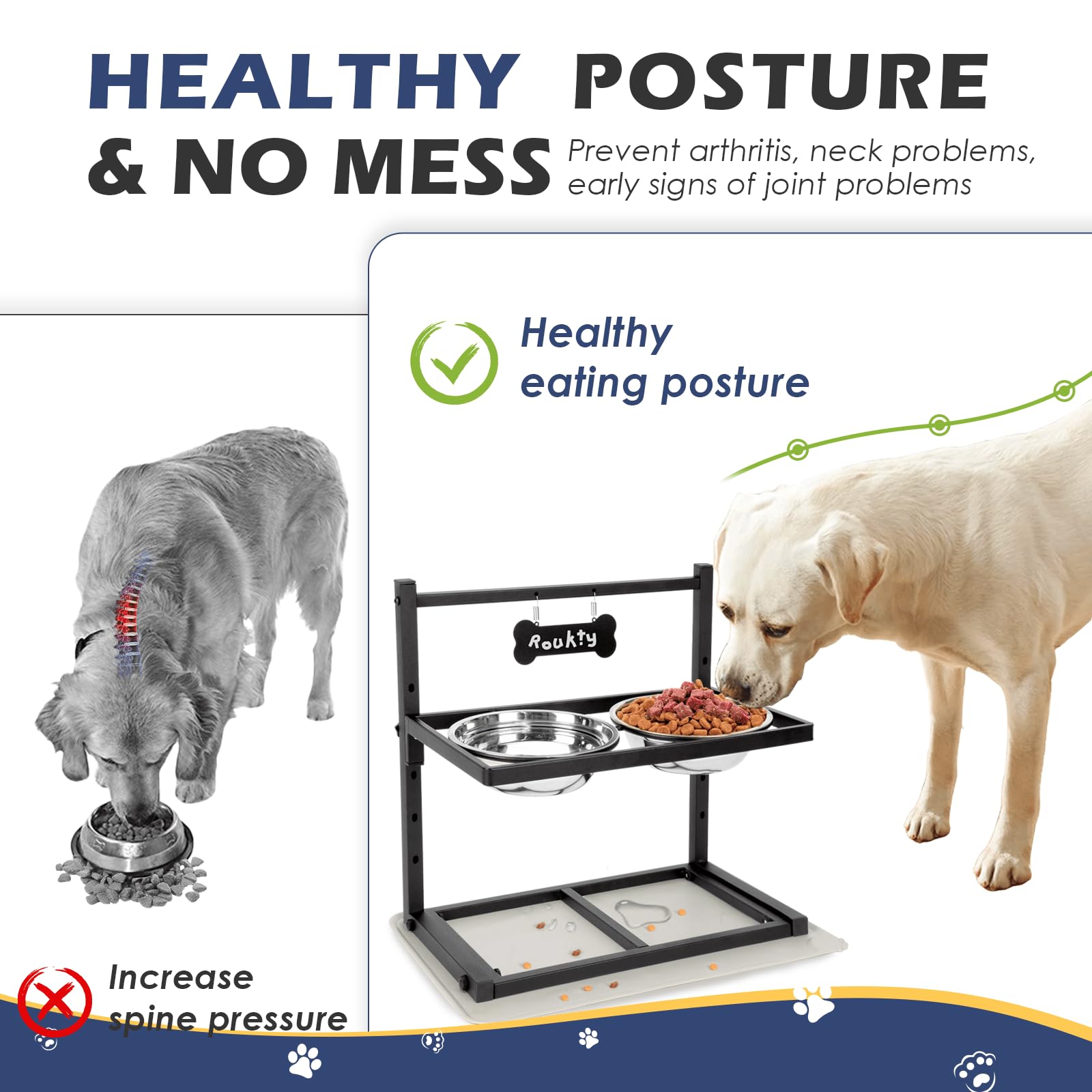 ADENGL five-height adjustable positions fit growing dogs and puppies
