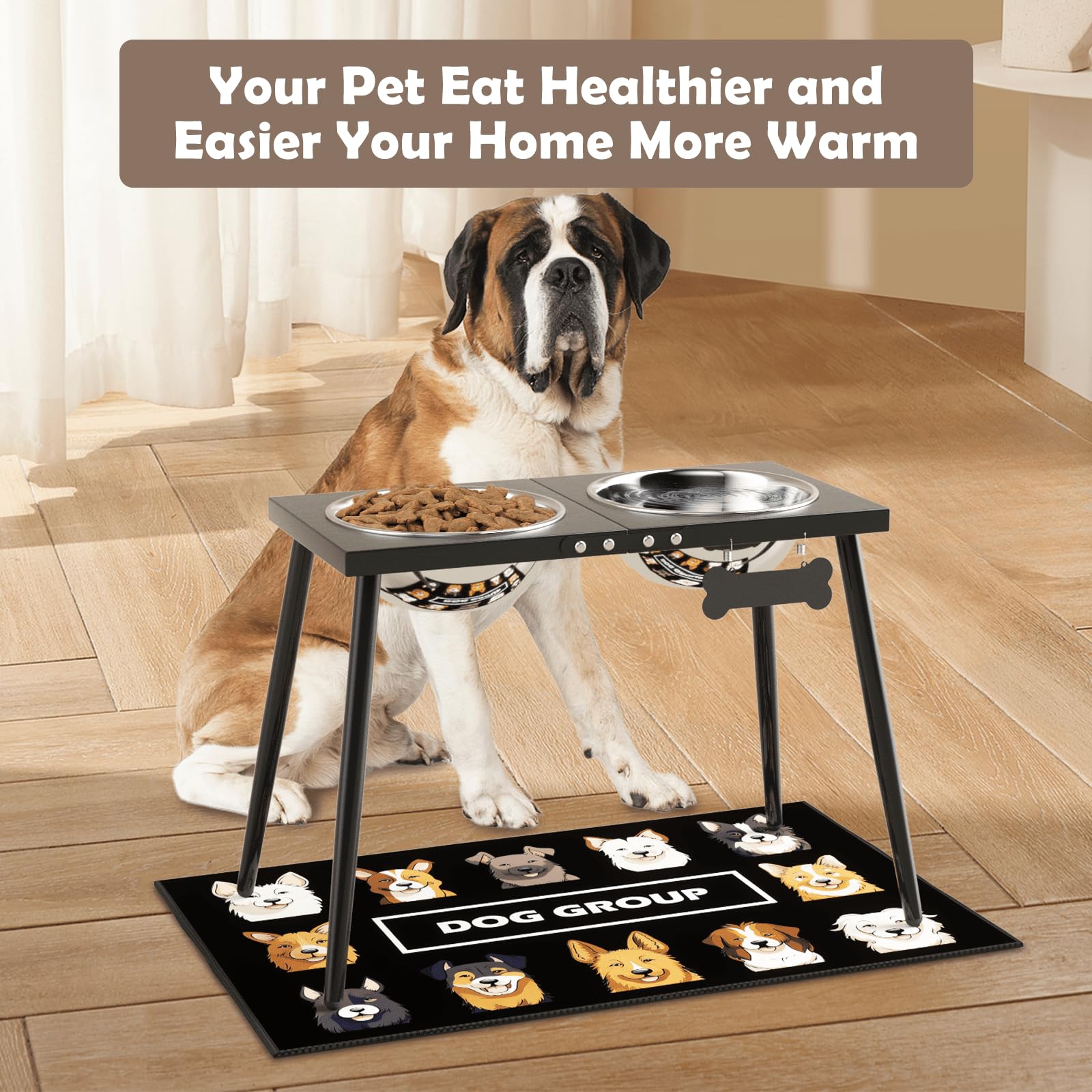 ADENGL elevated bowl designed for large breeds with generous capacity.