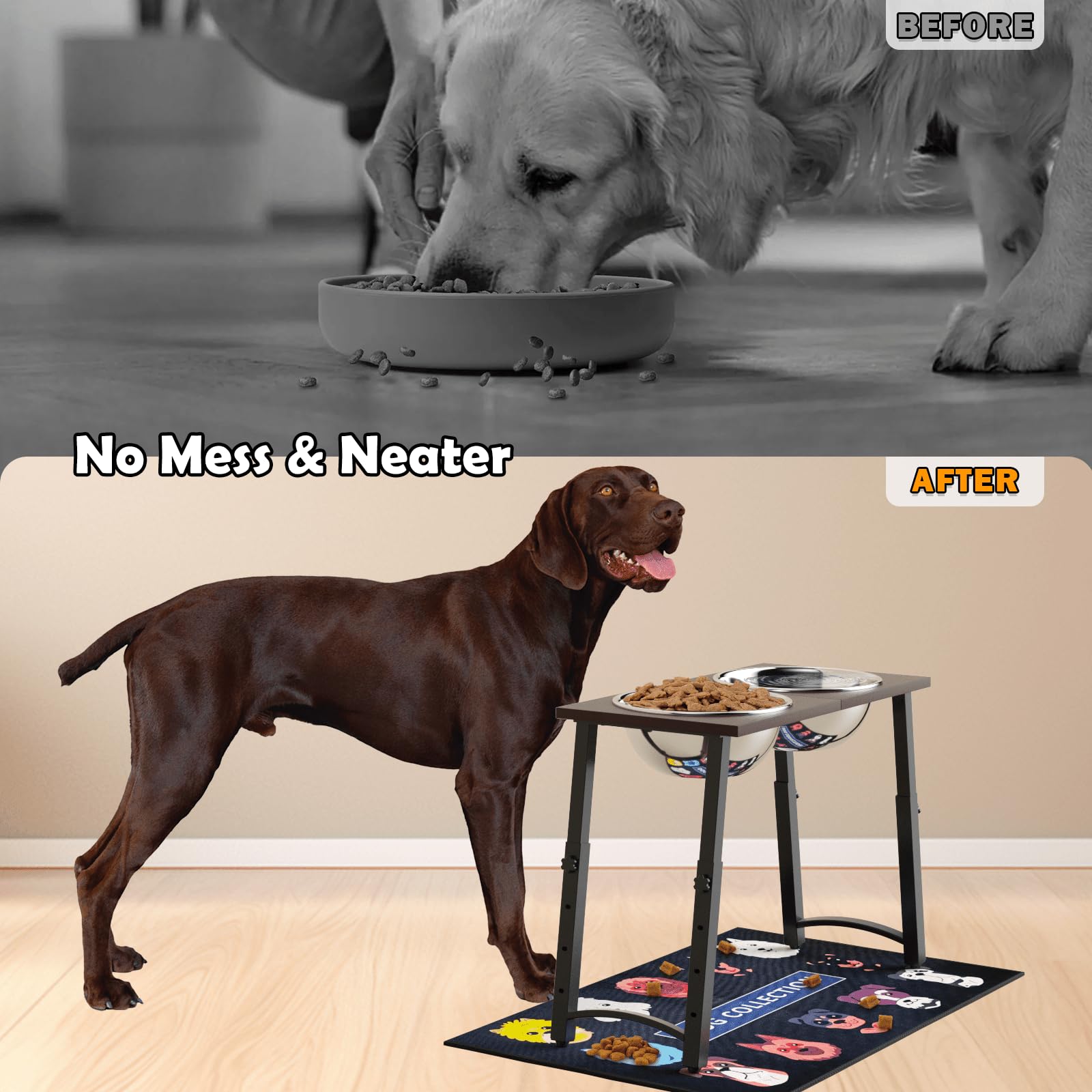 ADENGL large-breed-friendly-design supports comfortable neck posture during meals.