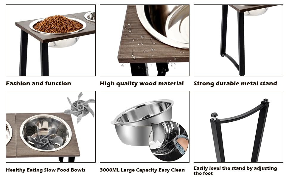 ADENGL large-dog mealtime setup shows complete feeding station for easy meals