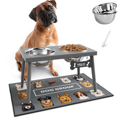 ADENGL raised dog bowl stand at 10 inches for ergonomic feeding.