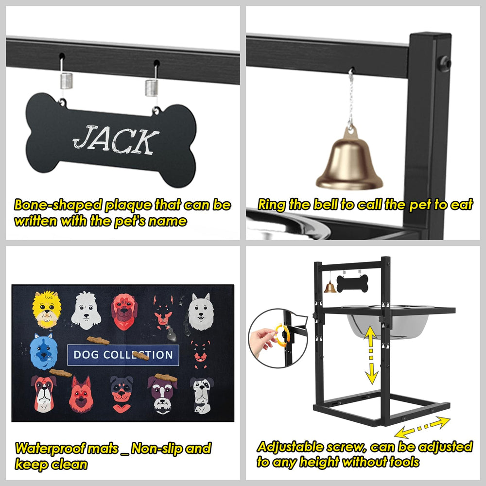 ADENGL rust-resistant metal stand offers sturdy support for large dogs.