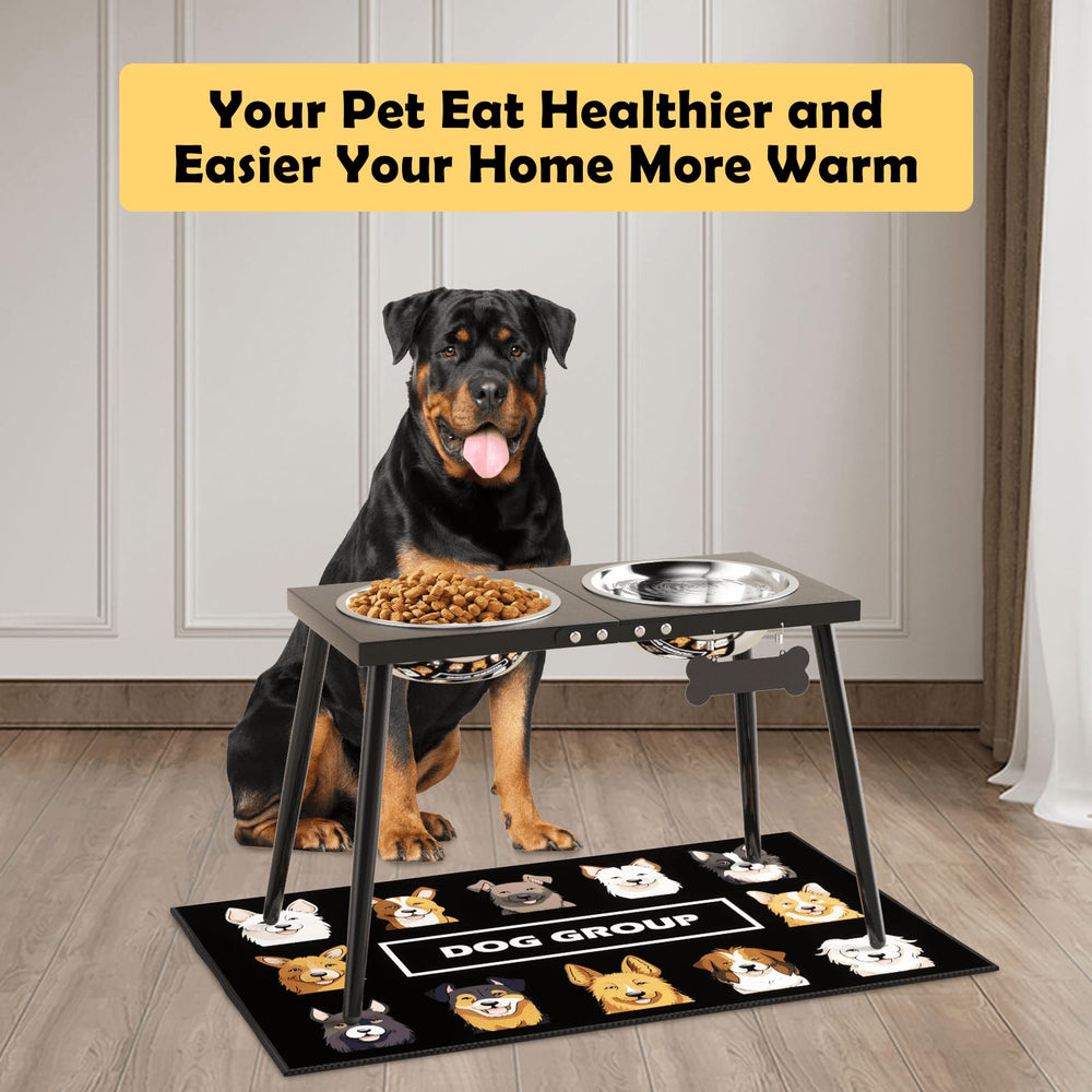 ADENGL splash mat in use protects floors and contains spills during feeding.