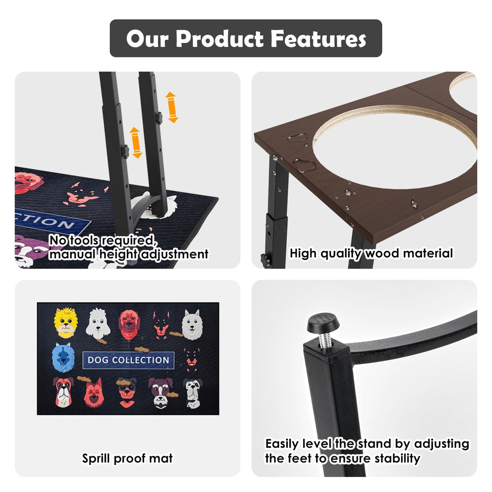 ADENGL stable anti-tip rack keeps bowls steady during feeds