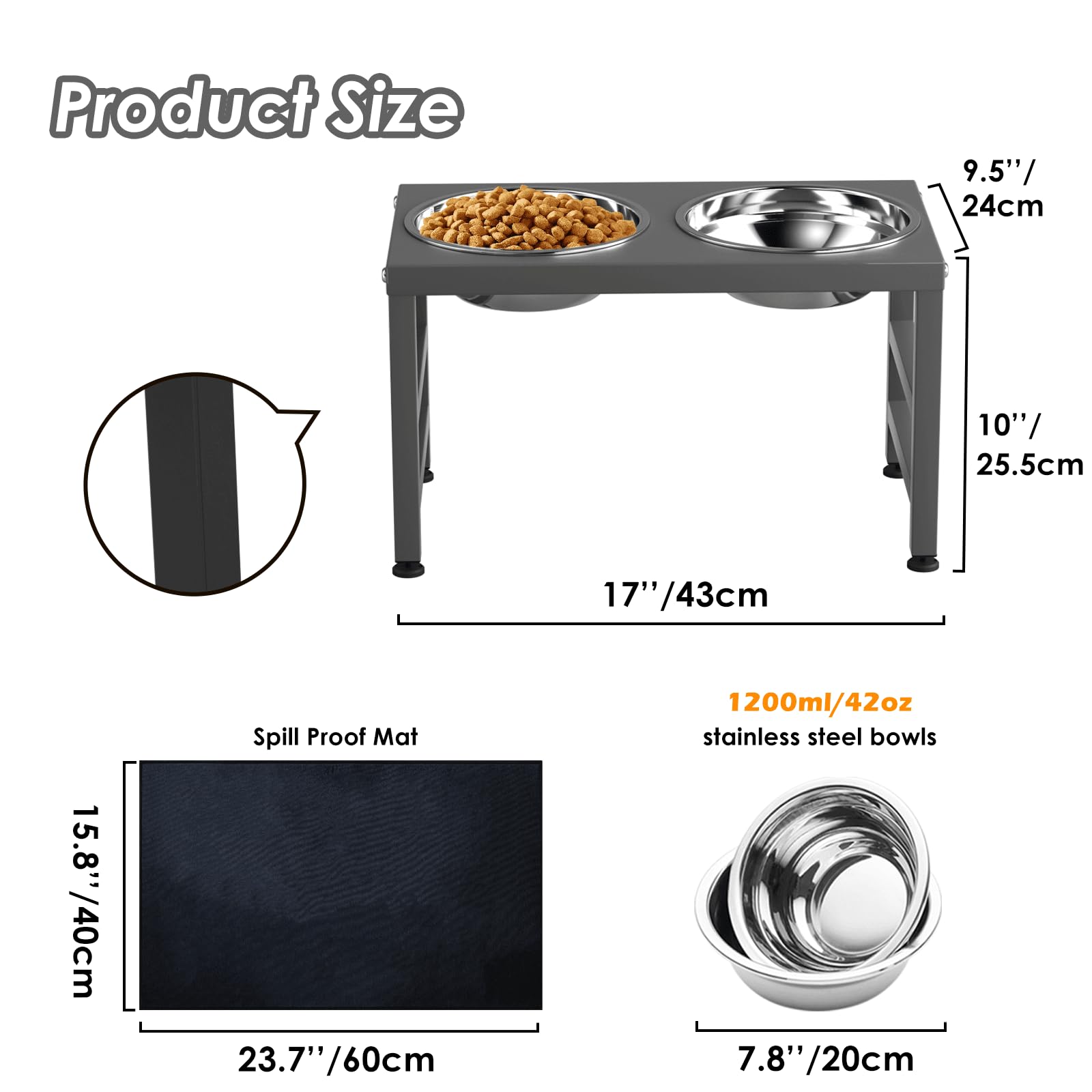 ADENGL travel foldable stand illustrates portable design for outdoor dog meals