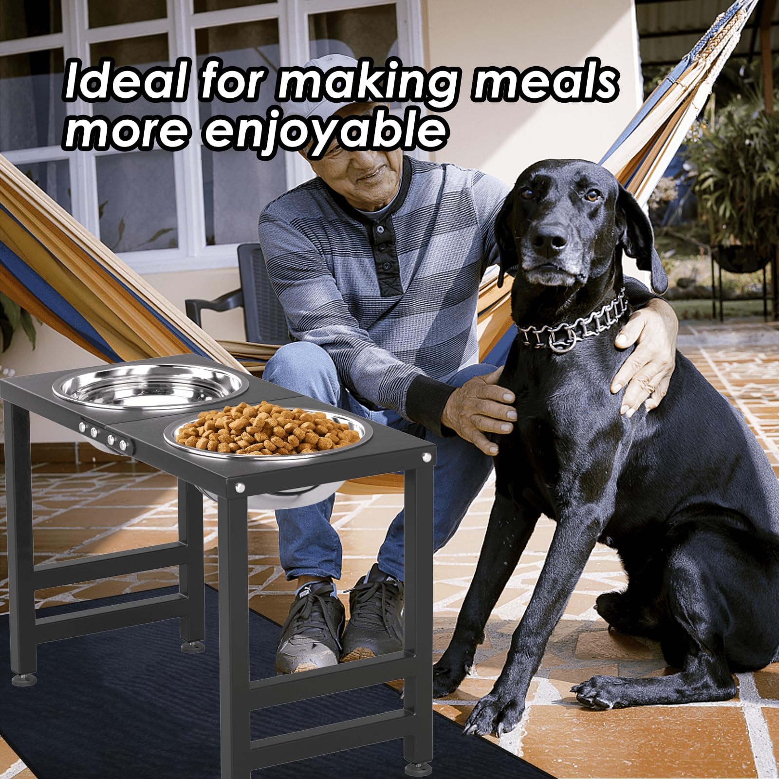 ADENGL two stainless bowls included for convenient, fresh feeding.