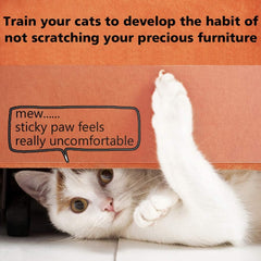 Adimmobilize cat scratch tape near door protects wood surfaces from claws.