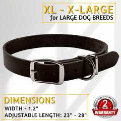 ADITYNA Handmade top-grain leather collar showing stitching for premium feel