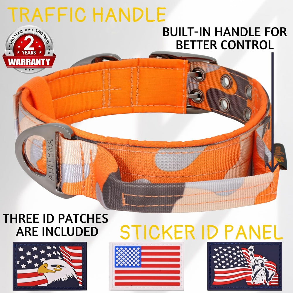 ADITYNA heavy-duty collar wide 1.5-inch for medium dogs during walks.