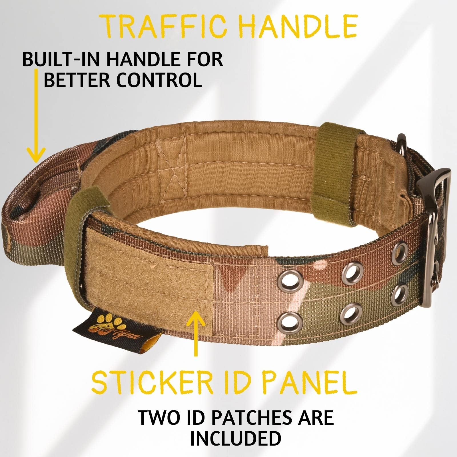 ADITYNA extra-large dog collar showing D-ring and leash attachment for reliable connections.