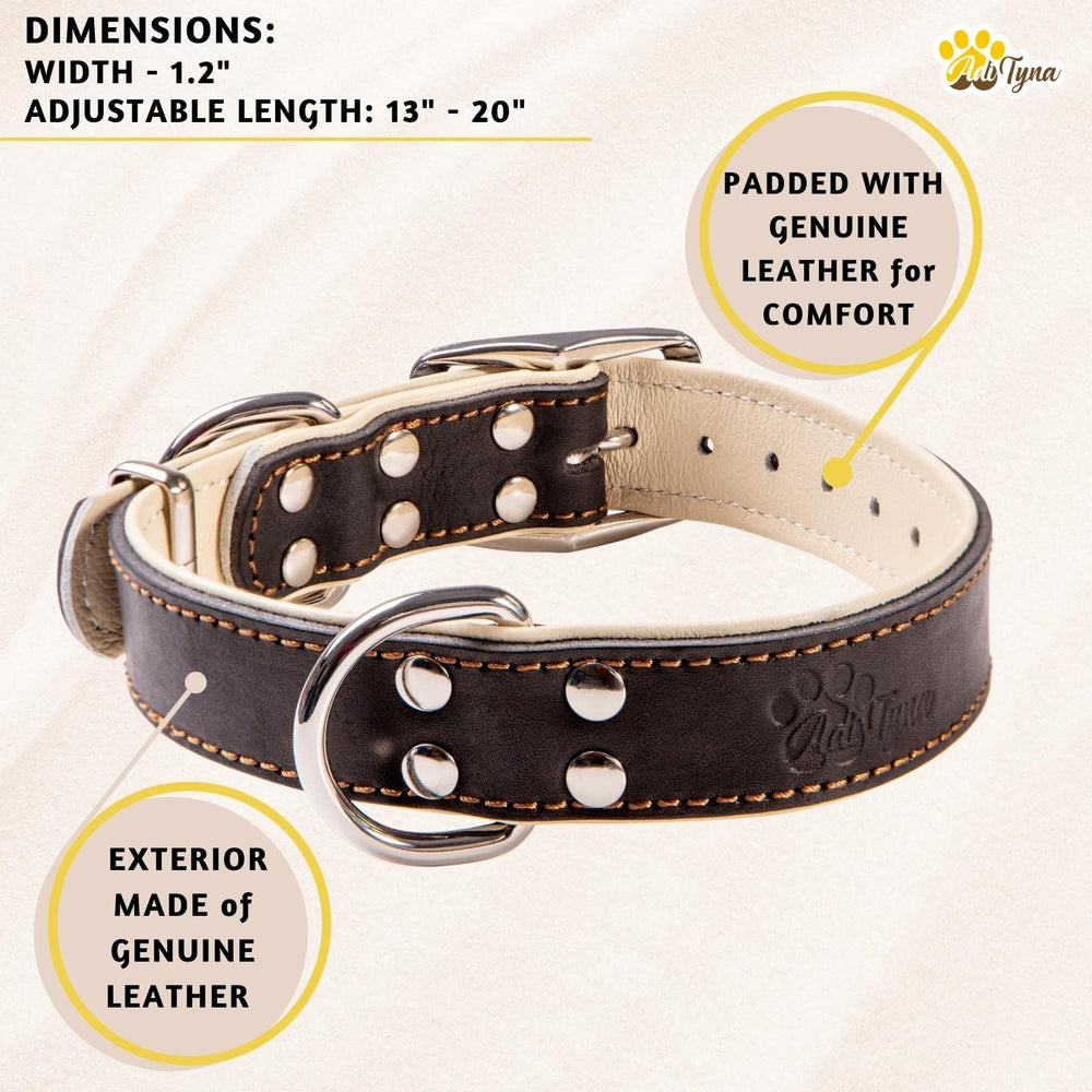 ADITYNA handcrafted leather collar packaged in a gift-ready box for dog lovers.