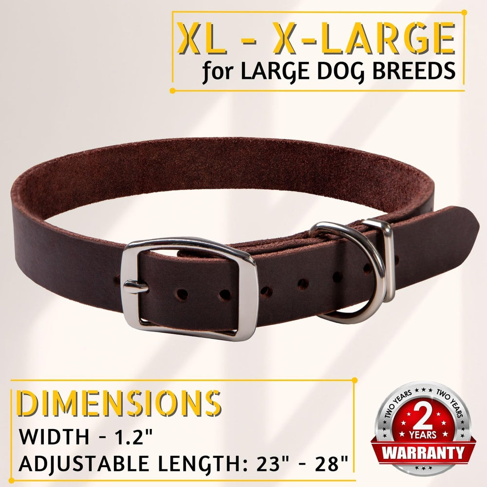 ADITYNA handmade leather collar XL highlights craftsmanship and lasting durability.