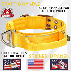 ADITYNA reflective stitching on yellow collar for nighttime visibility